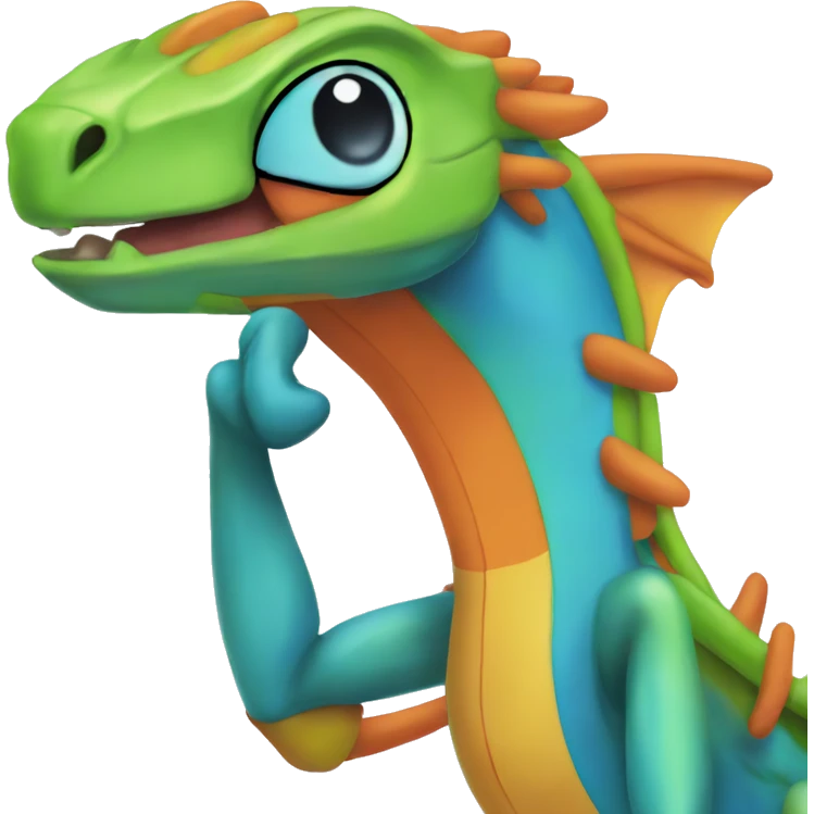 Blue and orange Flygon emoji