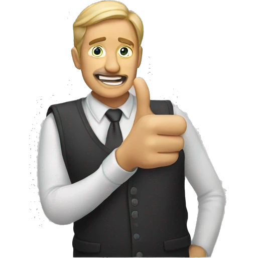 Man pointing at you with all hands emoji