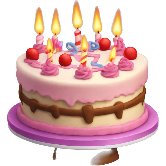 Happy birthday cake only emoji