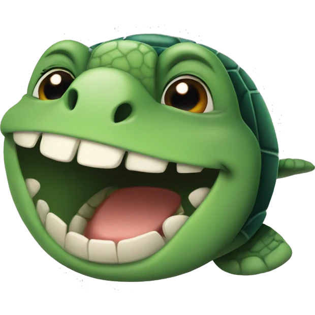 turtle with teeth smiling emoji