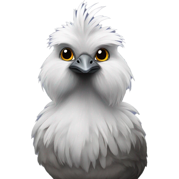 Grey silkie chicken  emoji