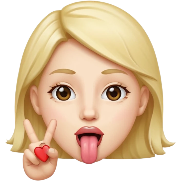 Peace sign with tongue out emoji