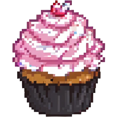 cupcake with pink icing emoji