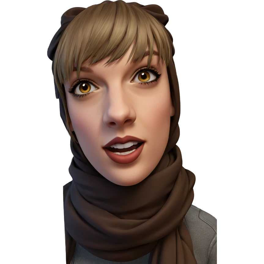 realistic girl with scarf emoji
