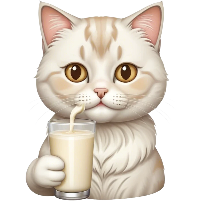British cat drinking milk emoji