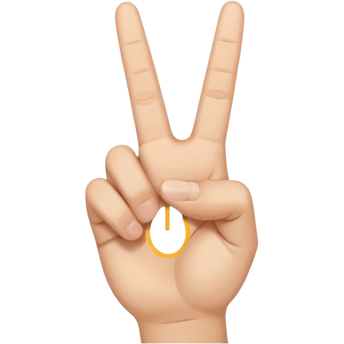 peace sign emoji but with the middle and ring fingers up not the index finger emoji