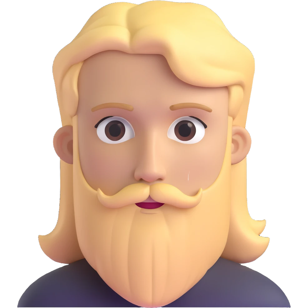 young man with blonde hair and neat medium beard emoji