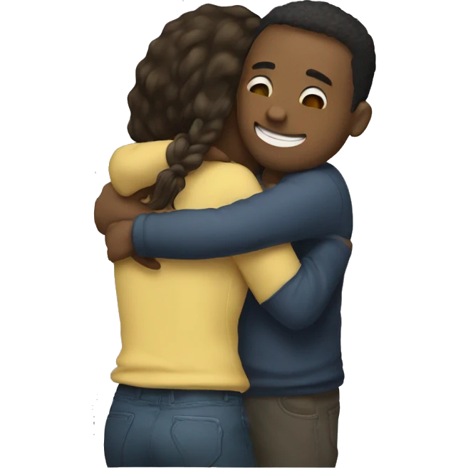 Girl hugging lover emoji