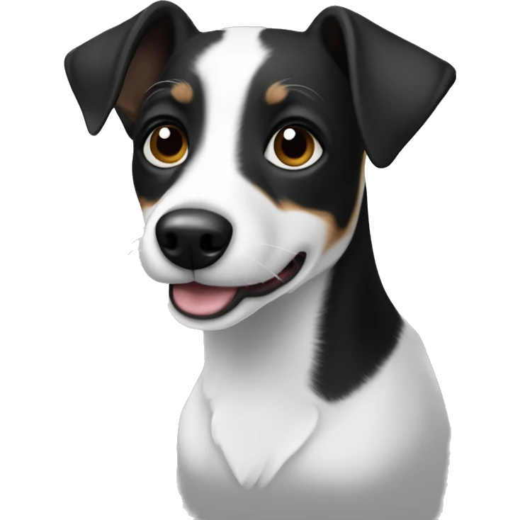 Black and white jack Russel  emoji