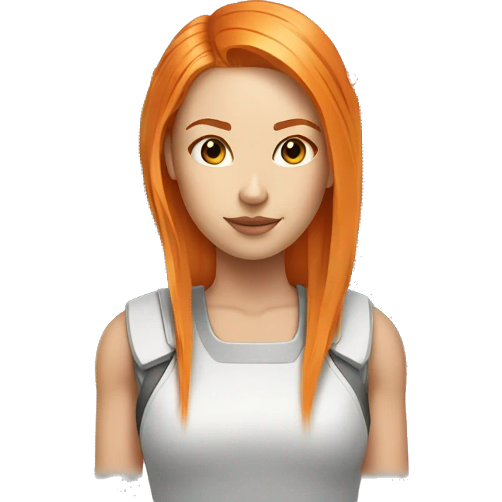 Female cyborg orange hair and circuits emoji
