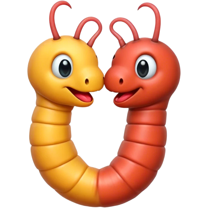 Earth worm kissing emoji