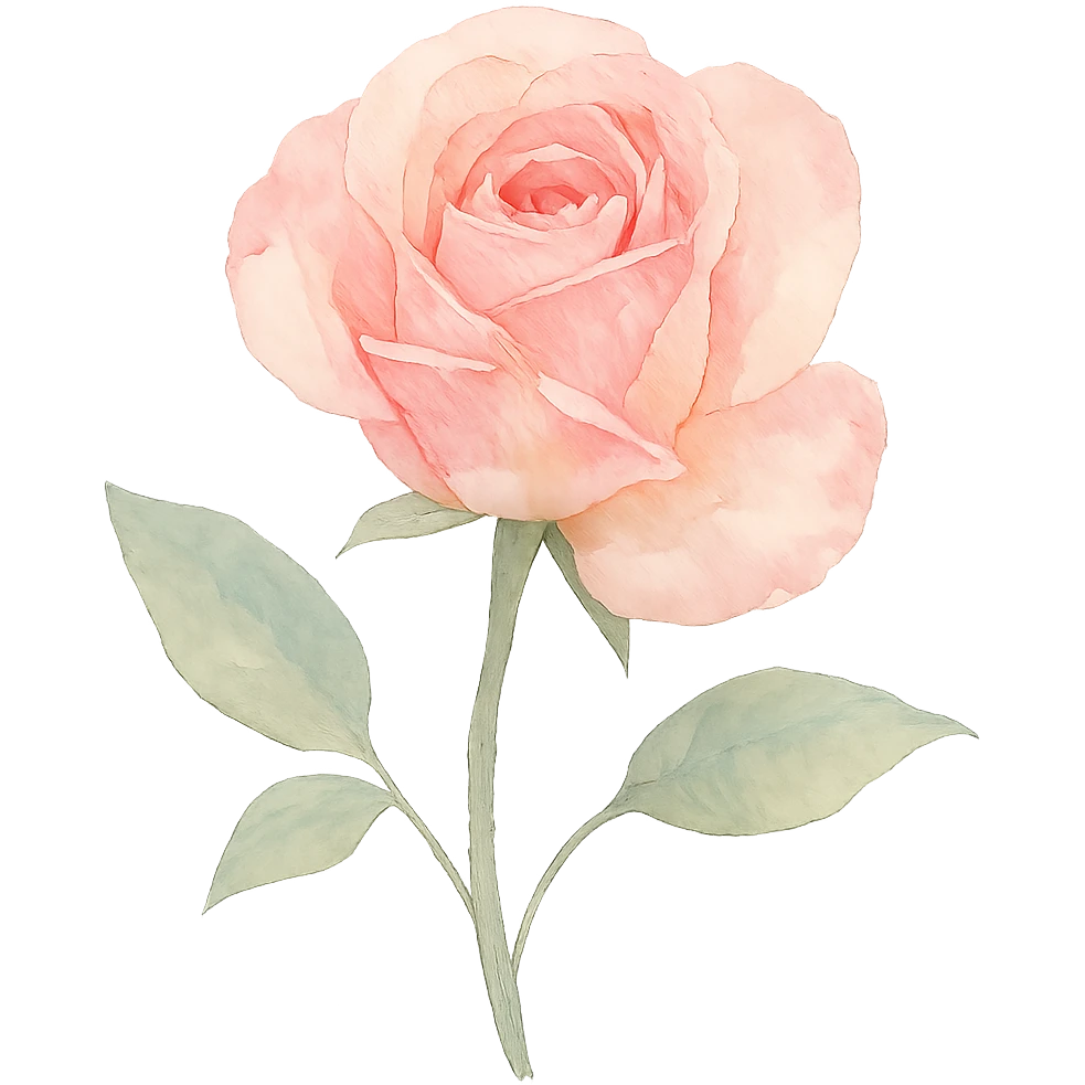 watercolor rose, delicate colors, no background emoji