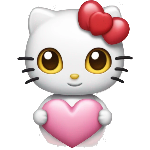 hello kitty with heart emoji