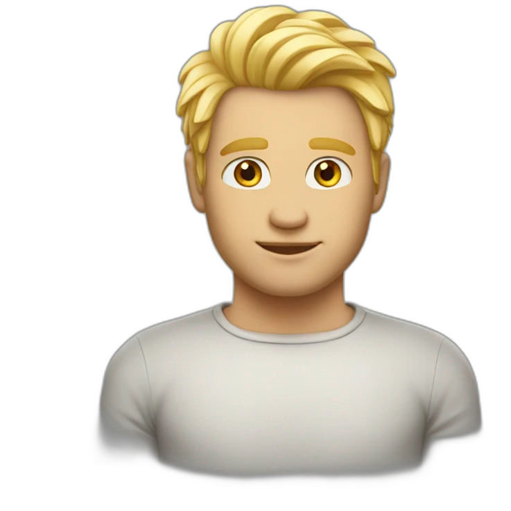 homme + touffe de cheveux blond emoji