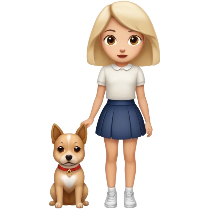 Girl dressed like a dog and in short skirt  emoji