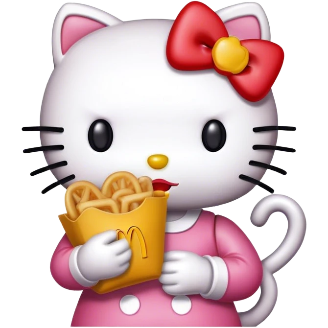 Hello kitty eat mcdo emoji