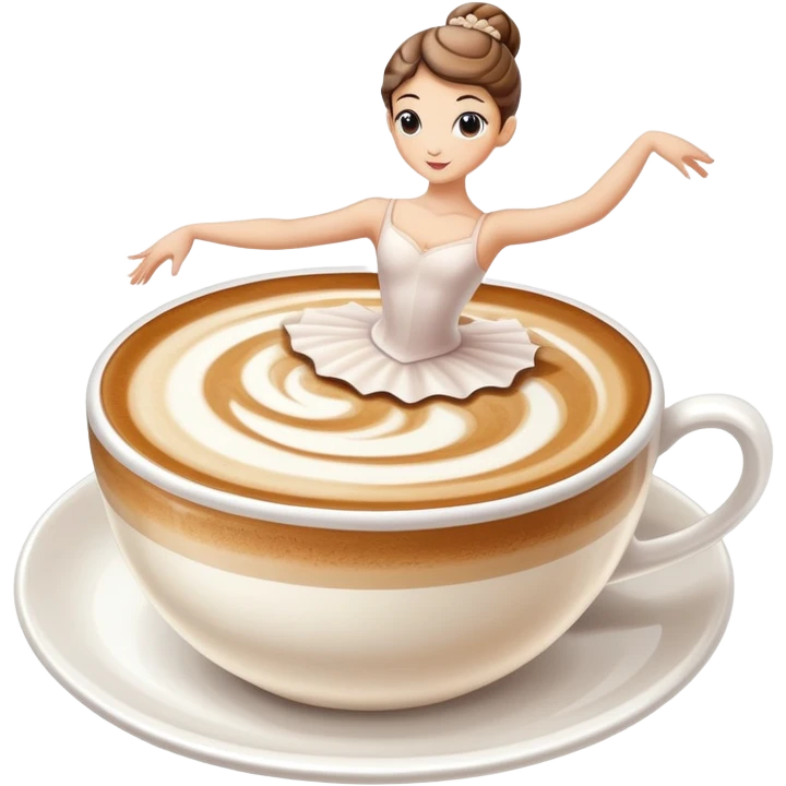 A ballerina that is a cappuccino  emoji