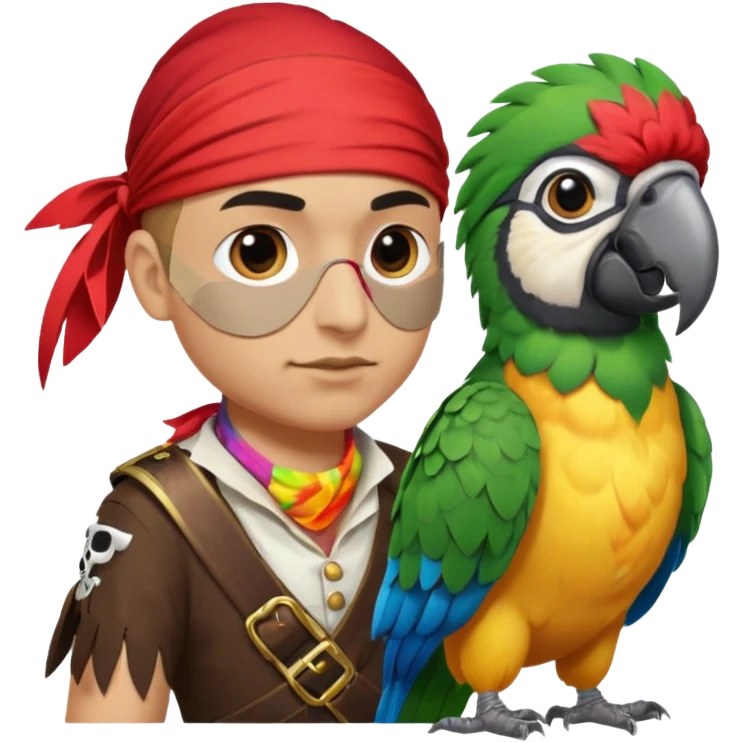 pirate and parrot emoji