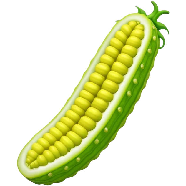 A long strip of bitter melon emoji