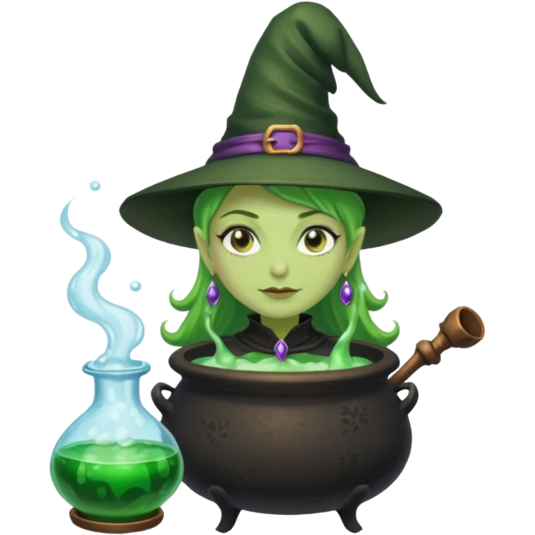 green witch cooking potion emoji