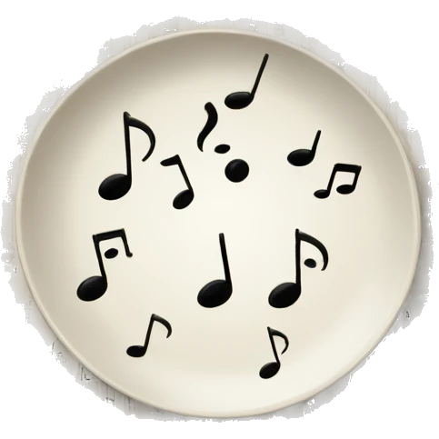 big plate of music notes emoji