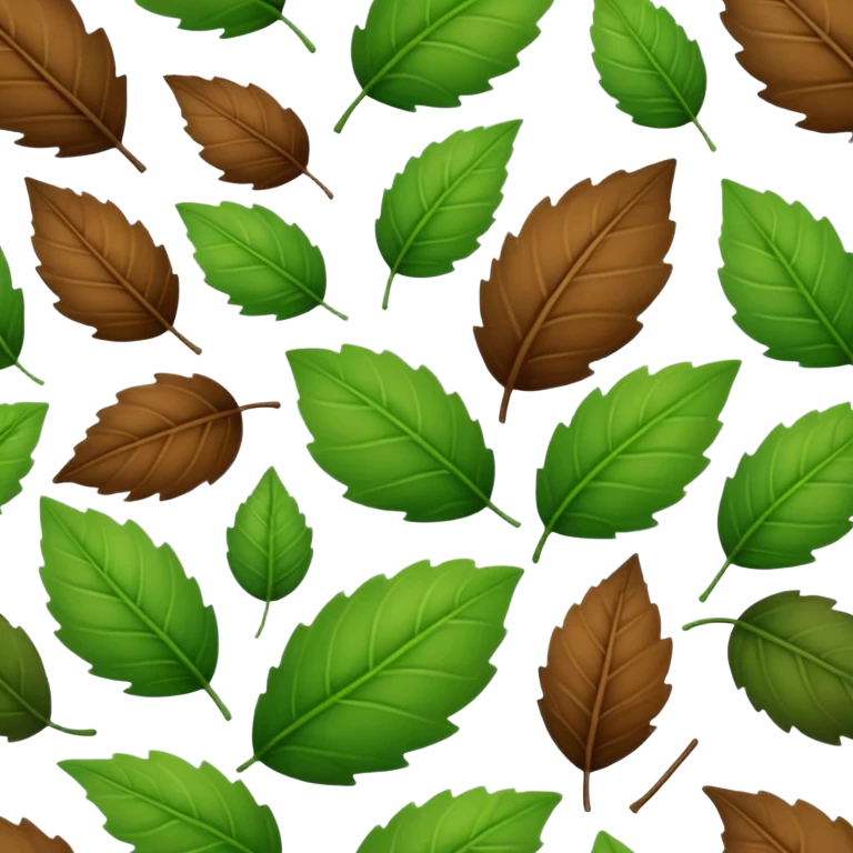 brown and green leaf several emoji