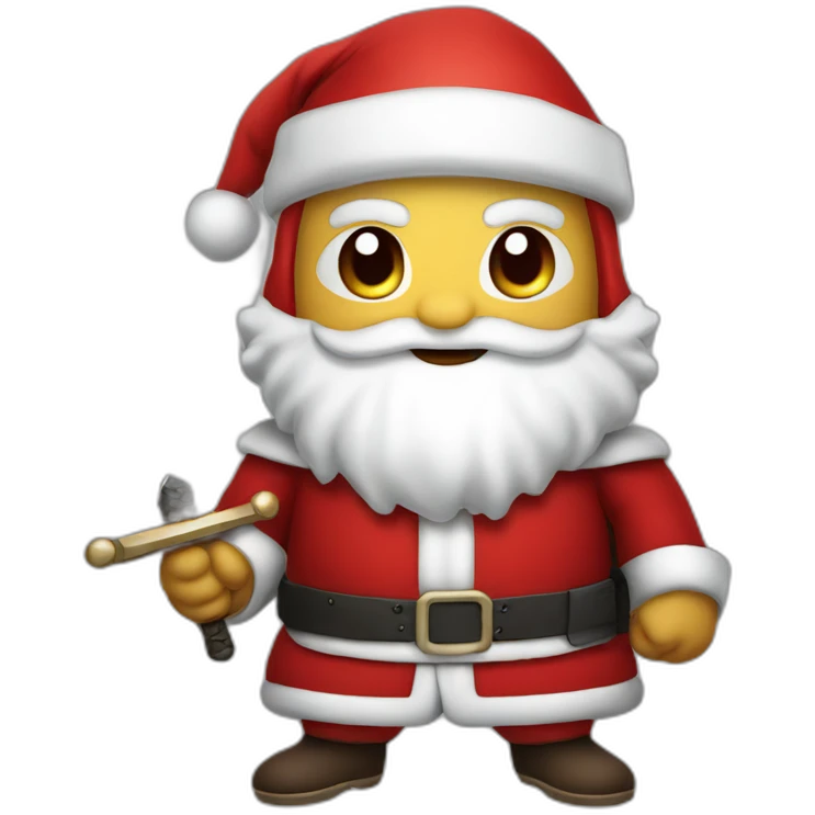 Santa Claus Ninja with sword emoji