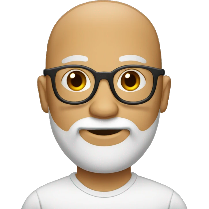 baldm man with brown beard and glasses emoji