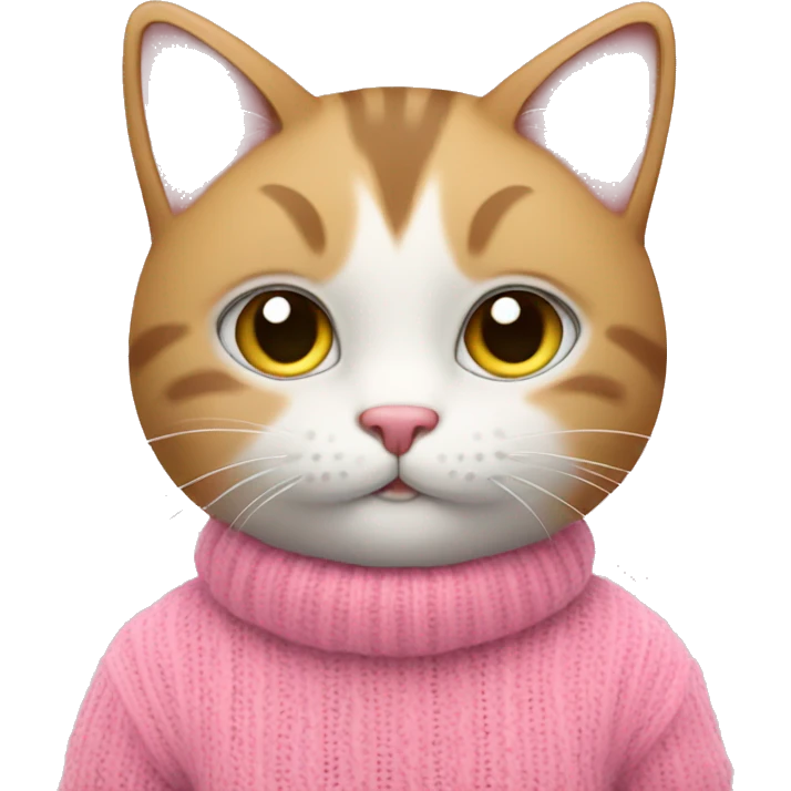 Cat with a cute pink sweater emoji
