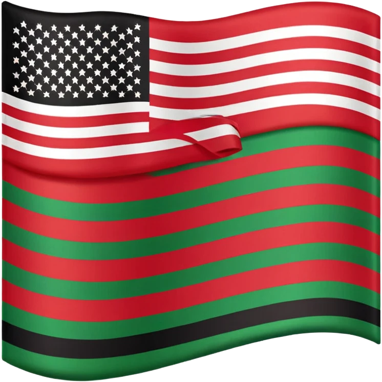 african american flag with red, black, and green stripes emoji