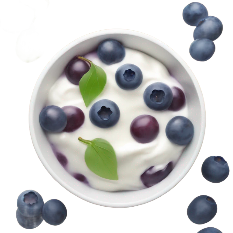yoghurt bowl with grapes and blueberries emoji