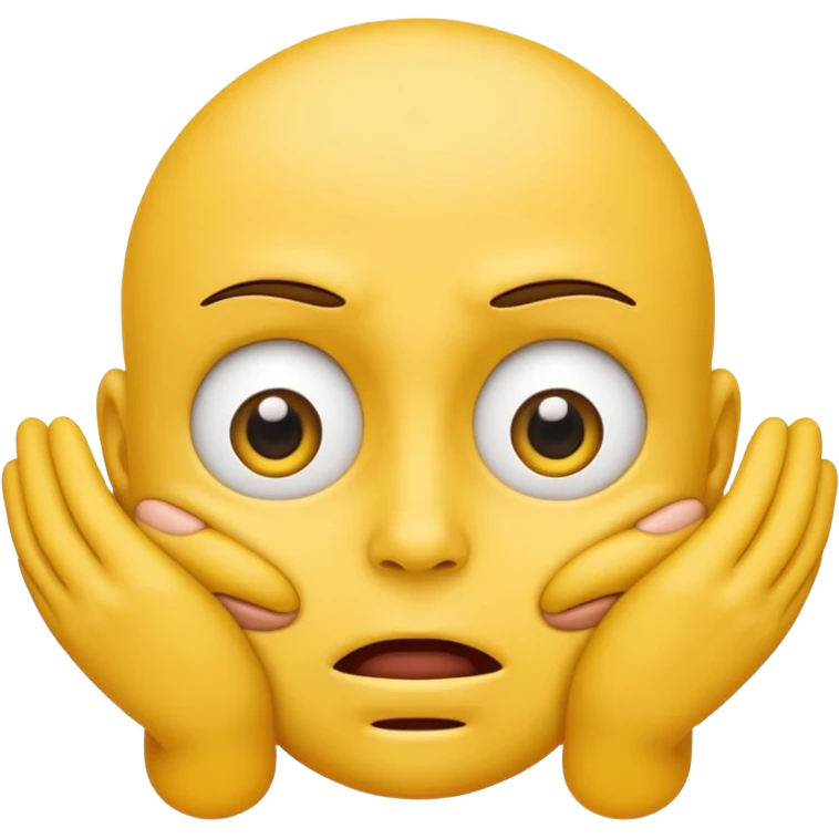 Yellow face emoji strangling itself emoji