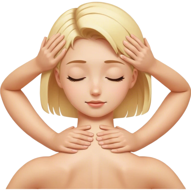 Blonde girl getting back massage emoji