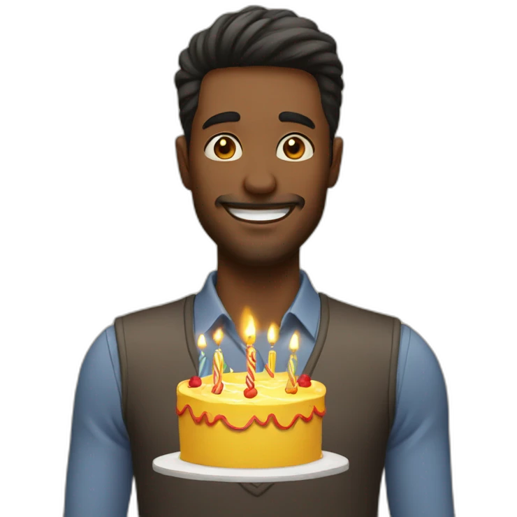 Man celebrating birthday emoji