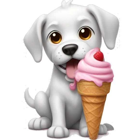 Dog with an ice cream  emoji