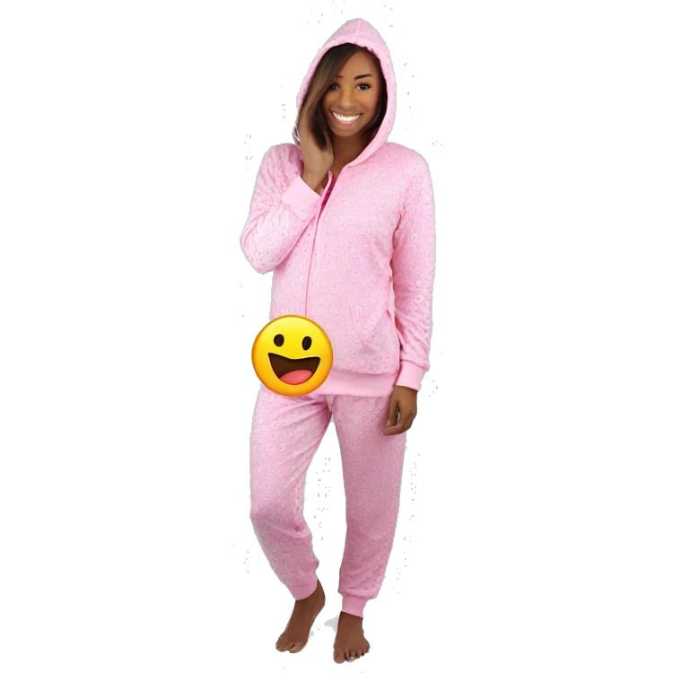 emoji pijama cuerpo completo rosa mujer emoji