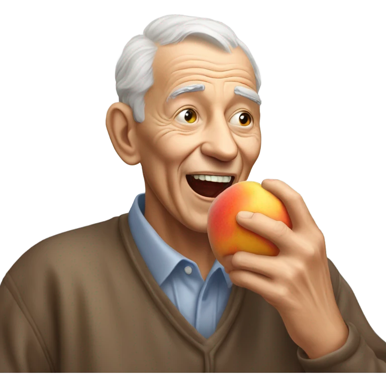 grandpa eating peach  emoji