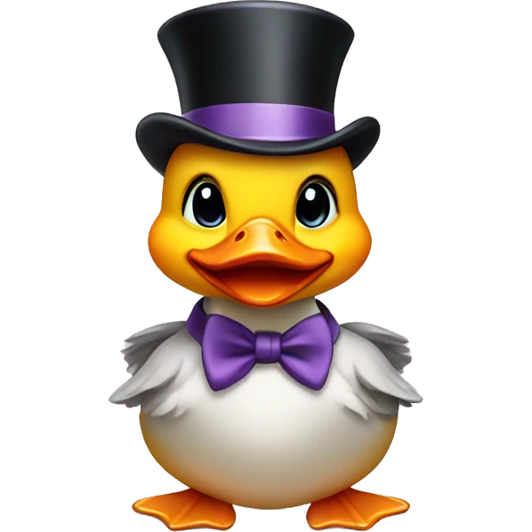Baby duck with top hat  emoji