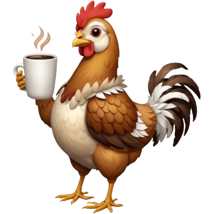 chicken full body and with coffe emoji