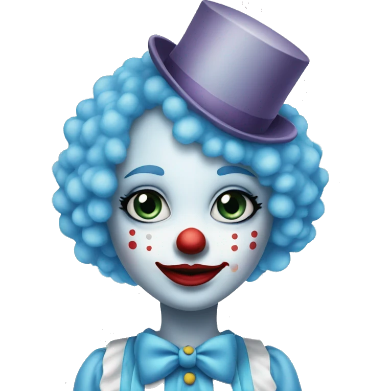 Sky blue clown girl pretty  emoji