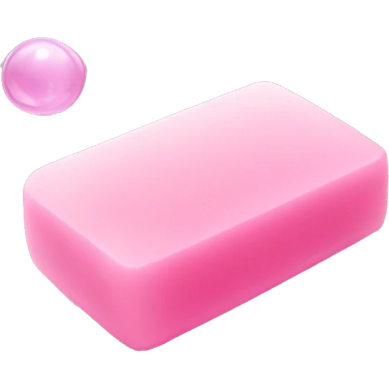 Pink soap bar and bubbles emoji