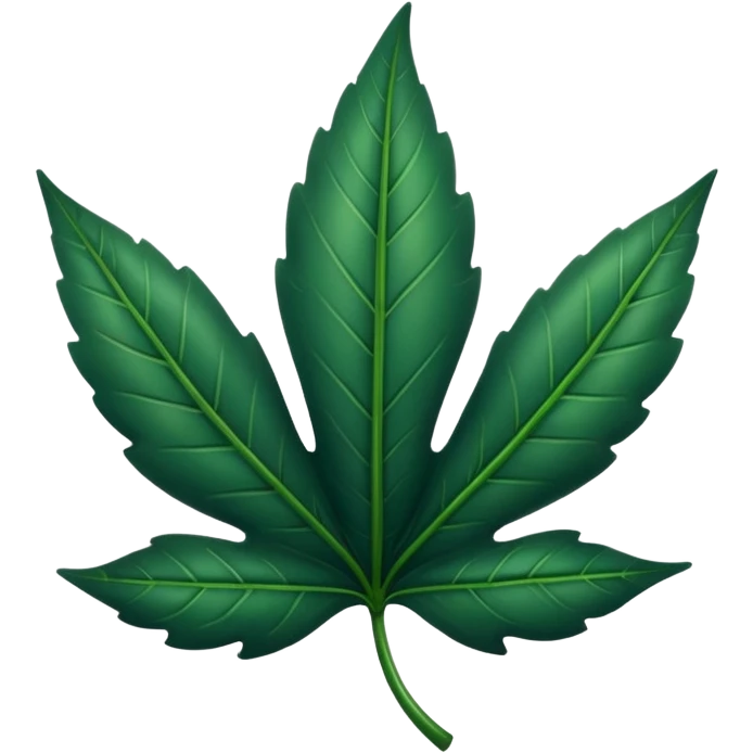 create a simple leaf illustration with a dark green gradient as the background. this will become an icon for a mobile app emoji