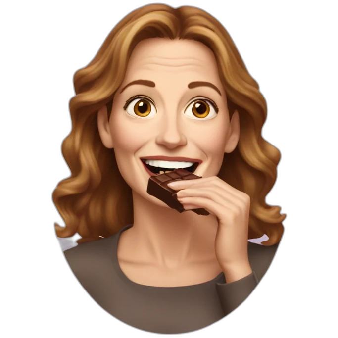 julia roberts eating chocolate emoji
