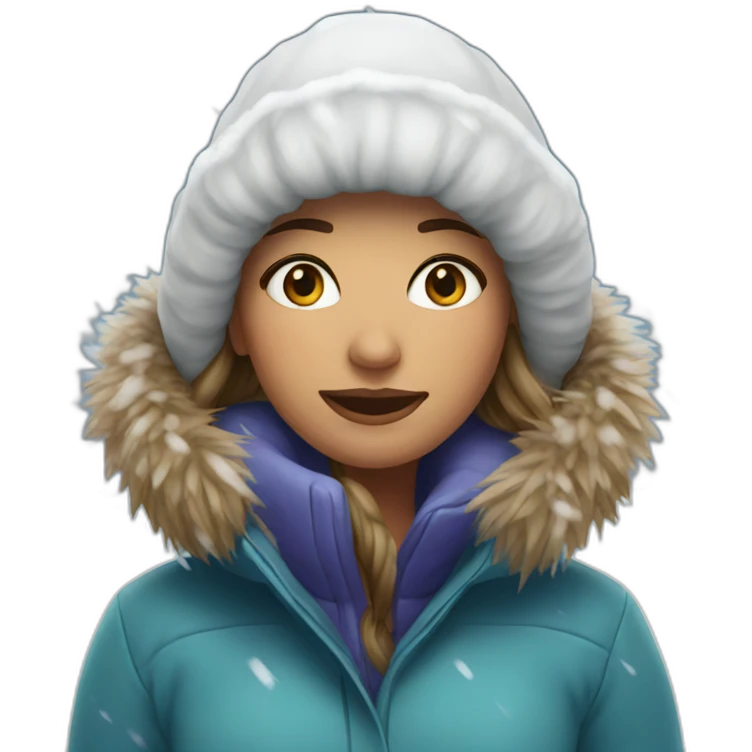 woman under snow emoji