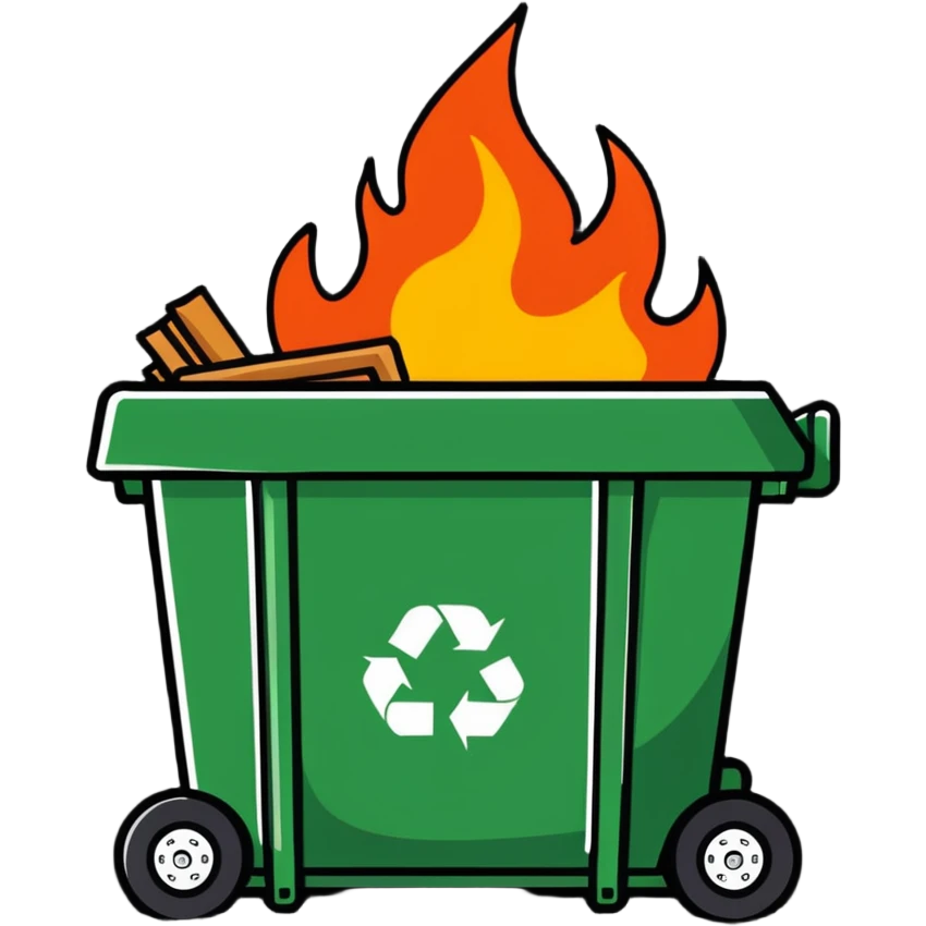 Dumpster fire emoji