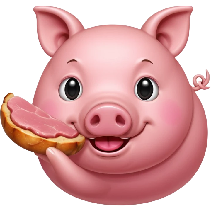 Pig eating pork emoji