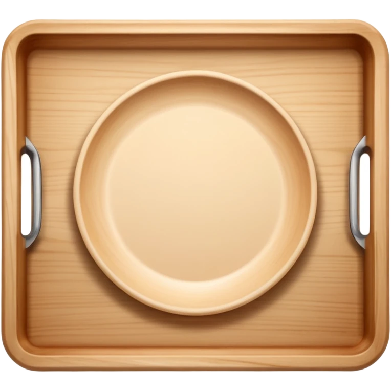 Light wooden rectangular tray in a top view and sharp edges. Aesthetic.  emoji