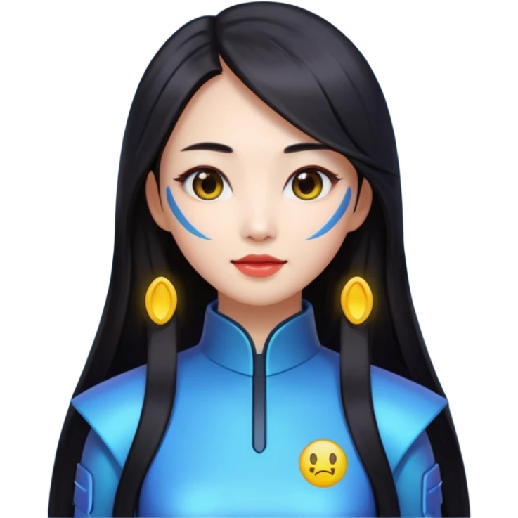 chinese babe ai robot long dark hair emoji emoji