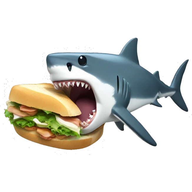 Shark eating a sandwich emoji