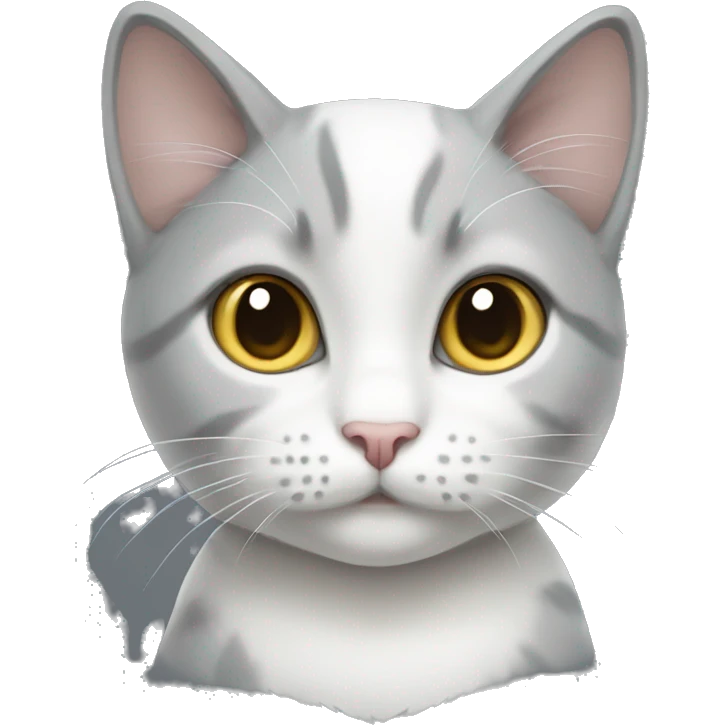 grey-white pretty cat emoji